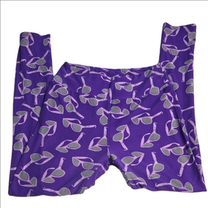 LuLaRoe Purple Sunglasses Print Leggings Size OS